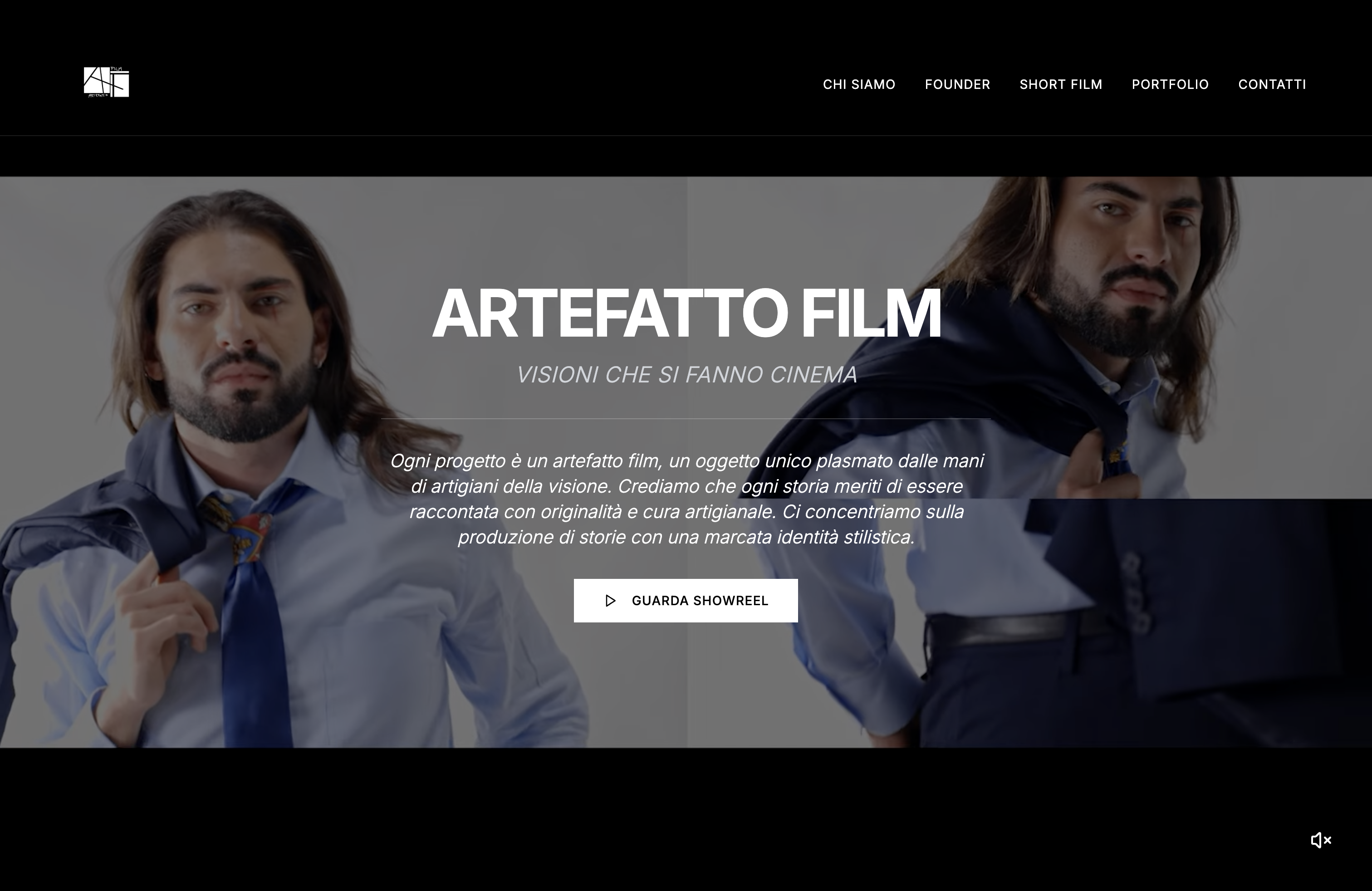 Artefatto Film Website Preview